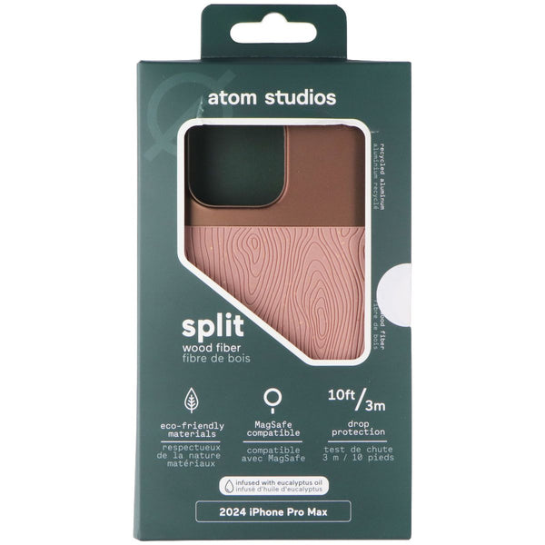 Atom Studios Split Wood Fiber Case for MagSafe for iPhone 16 Pro Max - Taupe