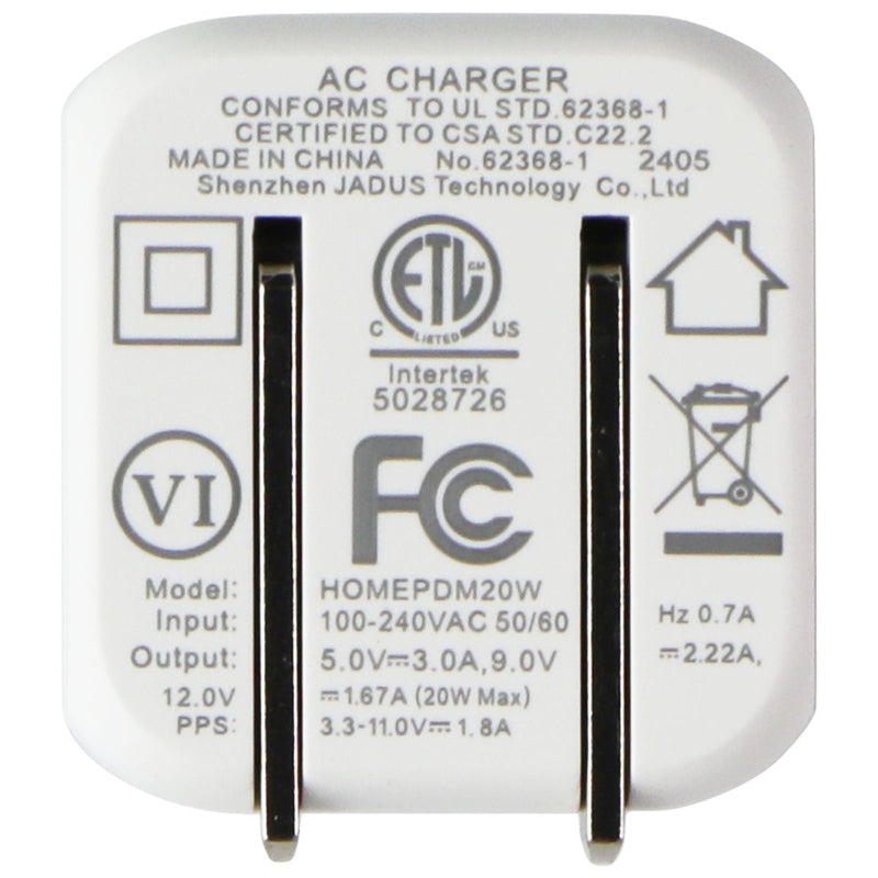 AXS by Axessorize (20W) PROCharge Mini USB-C PD Wall Charger - White HOMEPDM20W