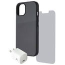 Axessorize Essential Bundle Case + Screen + Charger for Apple iPhone 14 - Black
