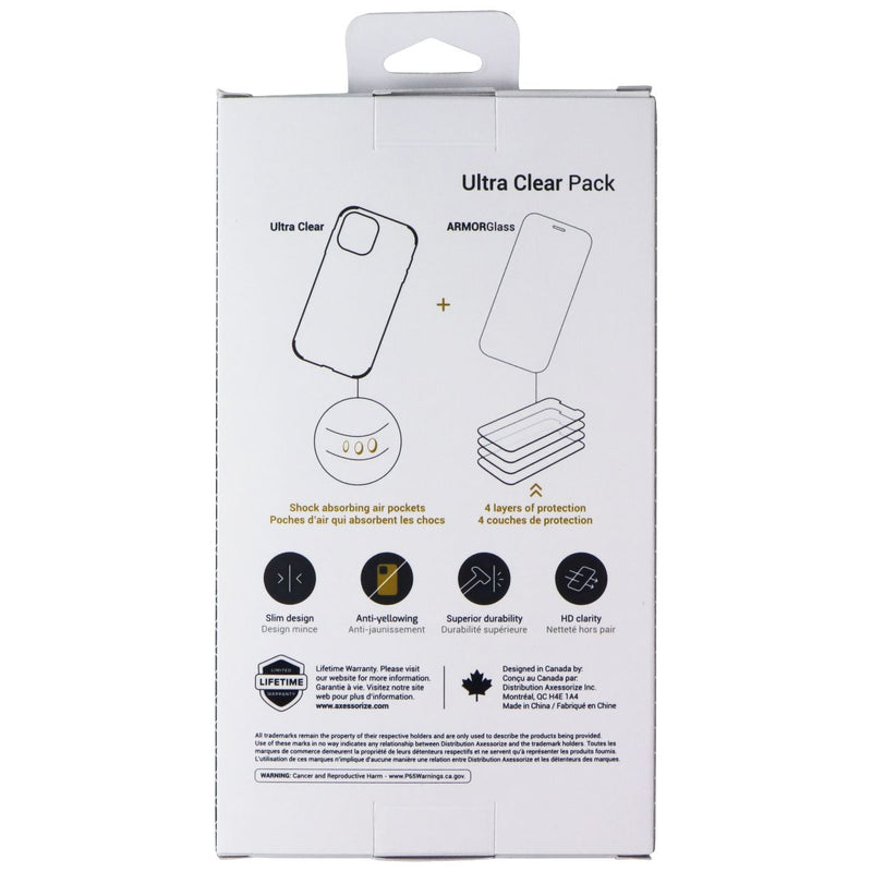Axessorize Ultra Clear Pack (Glass + Slim Hybrid Case) for TCL 40 XE 5G - Clear