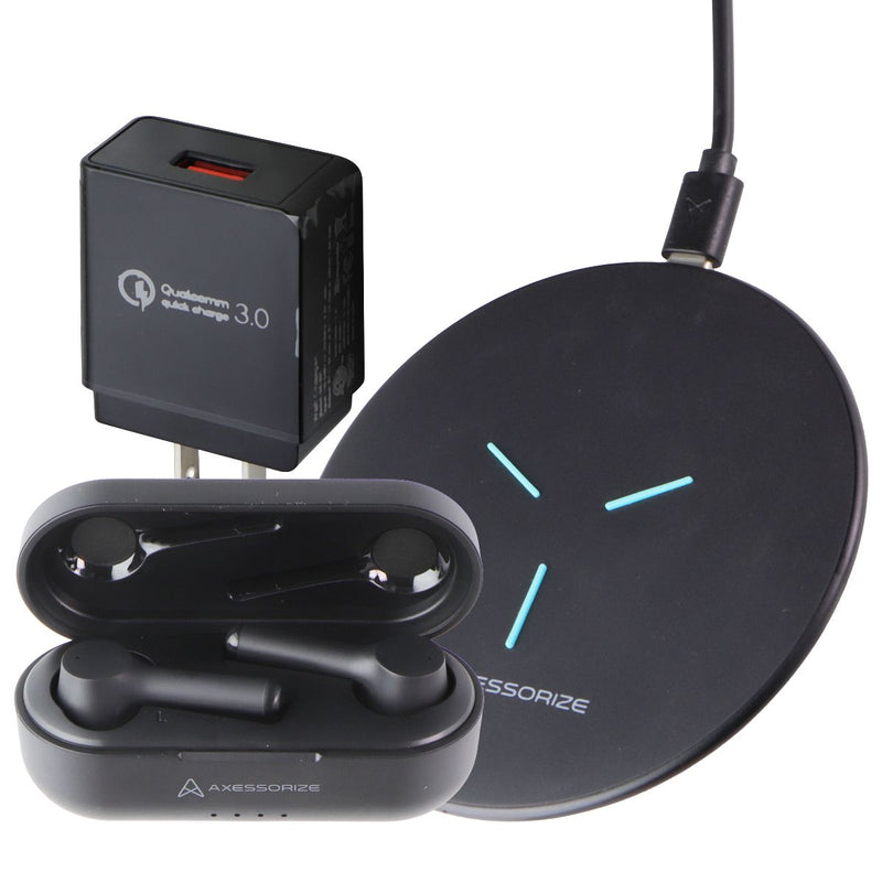 Axessorize Wireless Essential Bundle w/True Wireless Earbuds + Wireless Charger