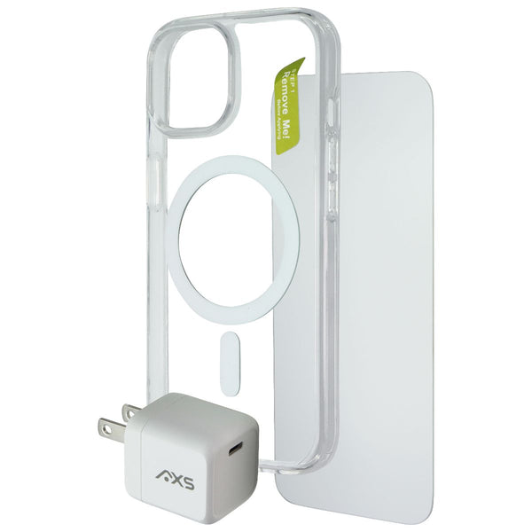 AXS Starter Kit - Case/Screen/Charger for MagSafe for Apple iPhone 15 - Clear