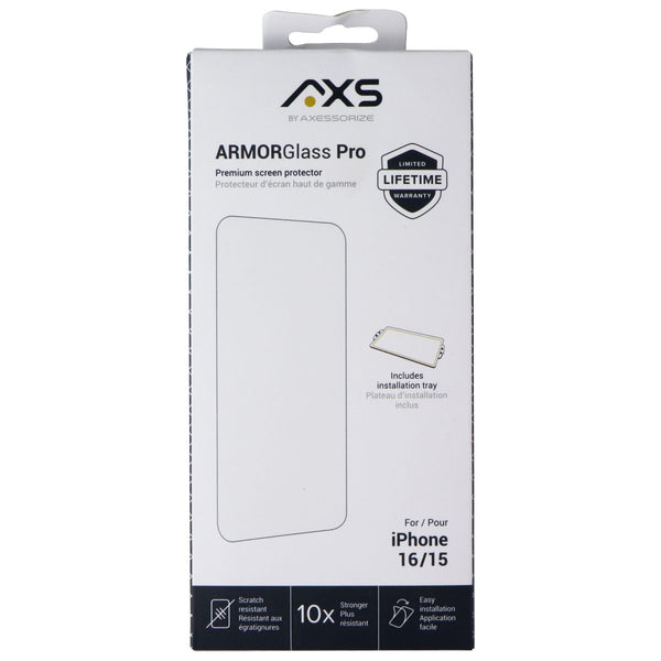 AXS ArmorGlass Pro Premium Screen Protector for iPhone 16/15 - Clear
