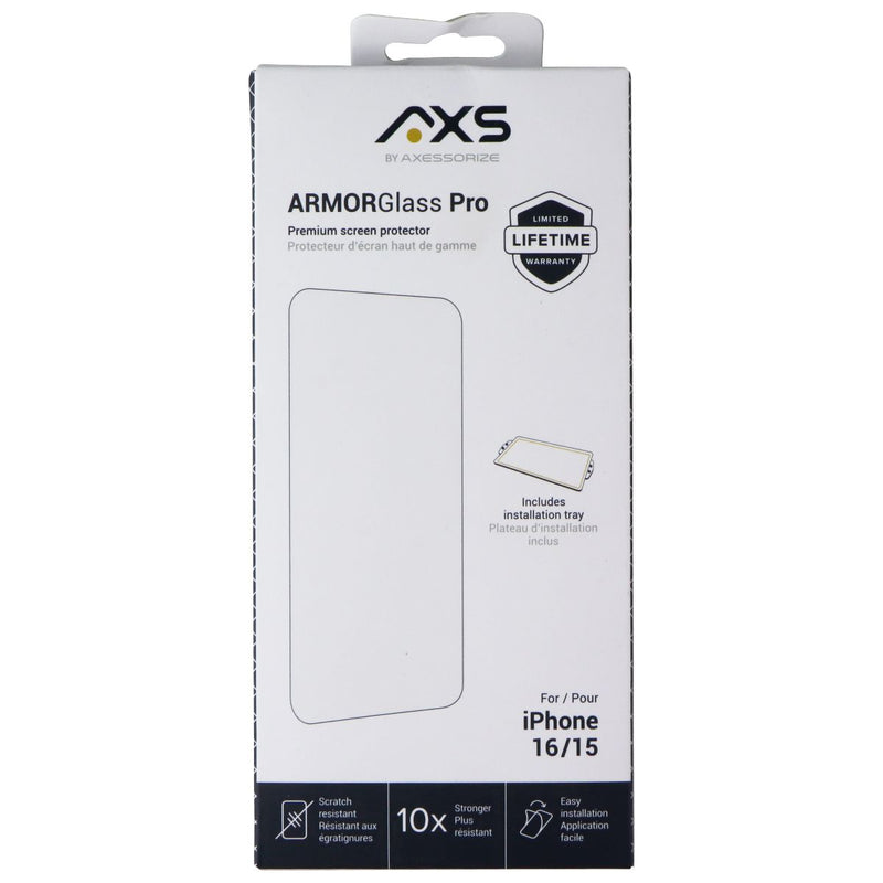 AXS ArmorGlass Pro Premium Screen Protector for iPhone 16/15 - Clear
