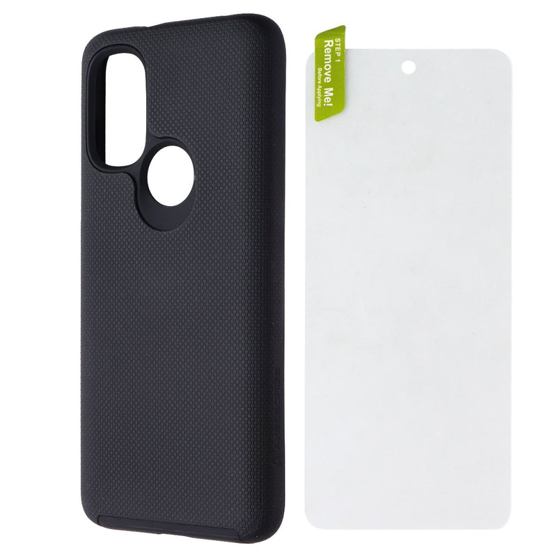 AXS ProTech Pack (Rugged Case + Screen Protector) for Moto G Power (2022) Black