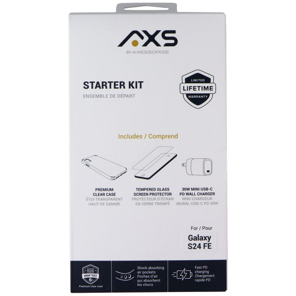 AXS Starter Kit (Case + Glass + Charger) for Samsung Galaxy S24 FE - Clear