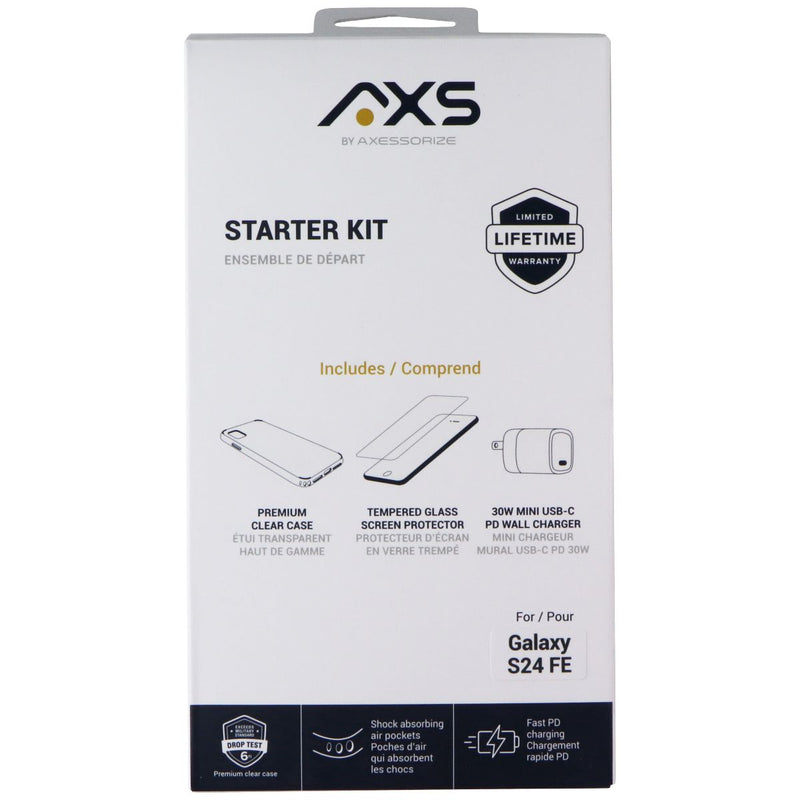 AXS Starter Kit (Case + Glass + Charger) for Samsung Galaxy S24 FE - Clear