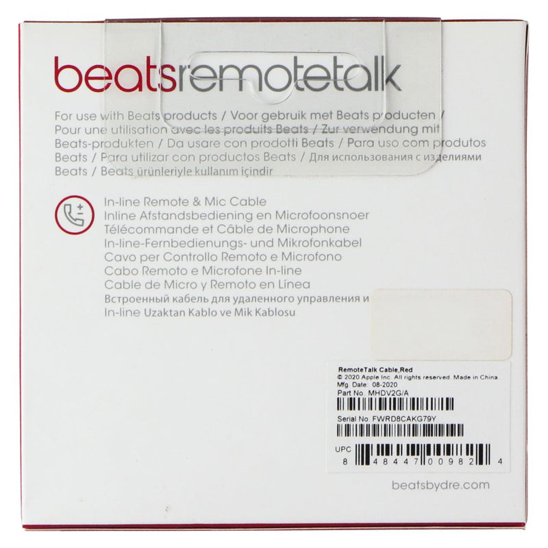 Beats by Dr. Dre (3.5mm AUX) RemoteTalk Cable for Apple Devices - Red