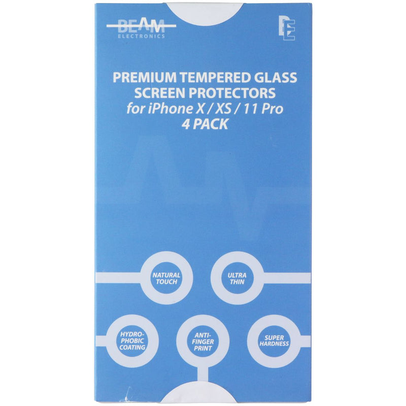 Beam Tempered Glass Screen Protectors for iPhone X/XS/11 Pro - 4 Pack