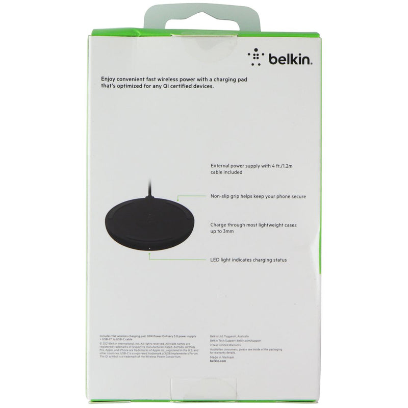 Belkin 15W Wireless Charging Pad - Black (Australian Version)