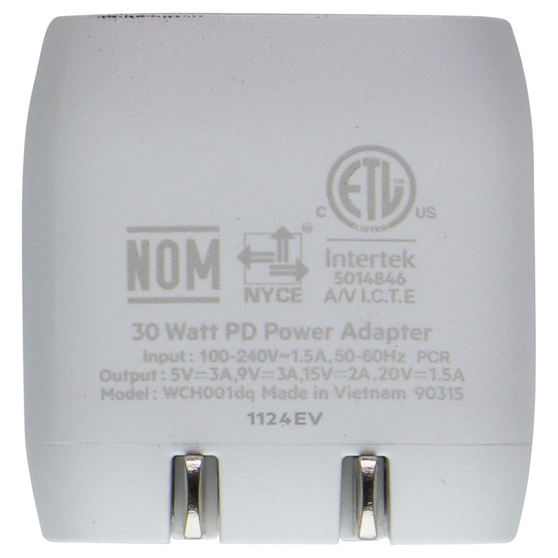 Belkin (30W) BoostCharge PD Power Adapter Single Port USB-C Wall Charger - White