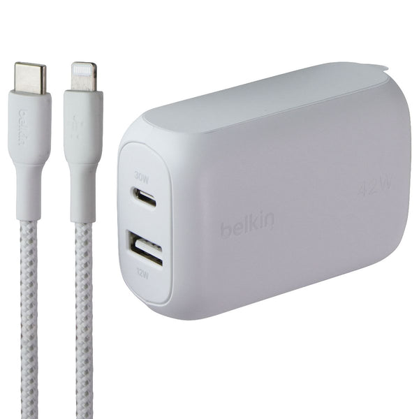 Belkin BoostCharge 42W Dual USC-C/USB-A Wall Charger + USB-C to 8-Pin Cable