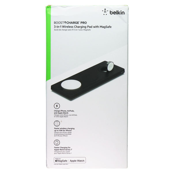 Belkin Boost Charge Pro 3-in-1 Wireless Charging Pad with MagSafe - Black