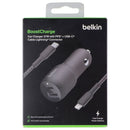Belkin BoostCharge 37W USB-C/USB-A Car Charger w/ USB-C to 8-Pin Cable - Black