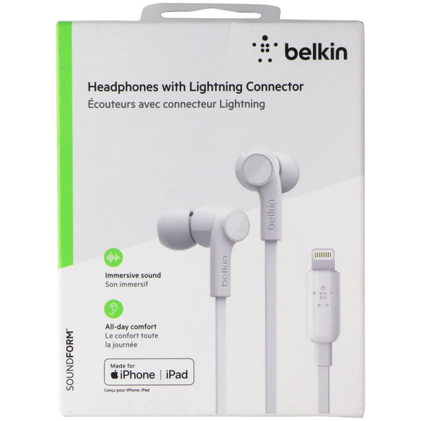 Belkin SoundForm Headphones with 8-Pin Connector, MFi Certified - White