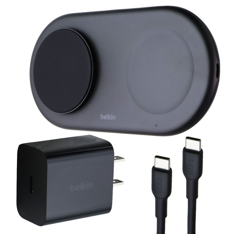 Belkin BoostCharge Pro (15W) 2-in-1 Qi2/MagSafe Magnetic Charging Pad - Black