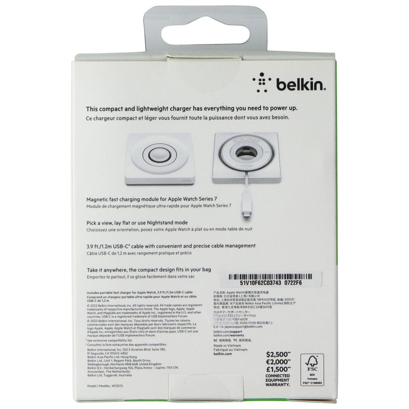 Belkin Boost Charge Pro Portable Fast Charger for Apple Watch - White