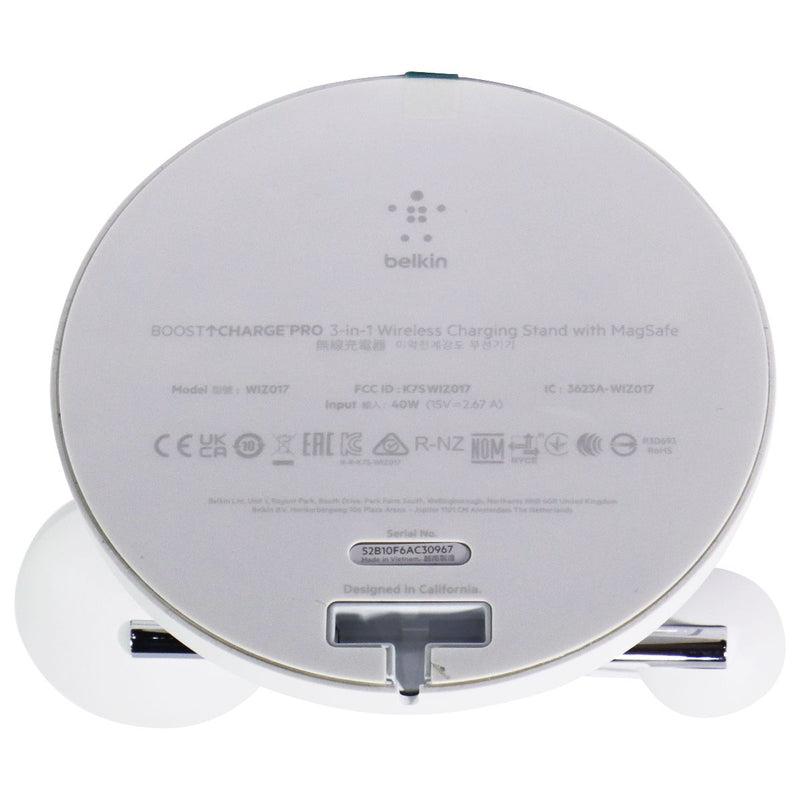 Belkin BoostCharge Pro 3-in-1 Wireless Charging Stand w/ MagSafe - White