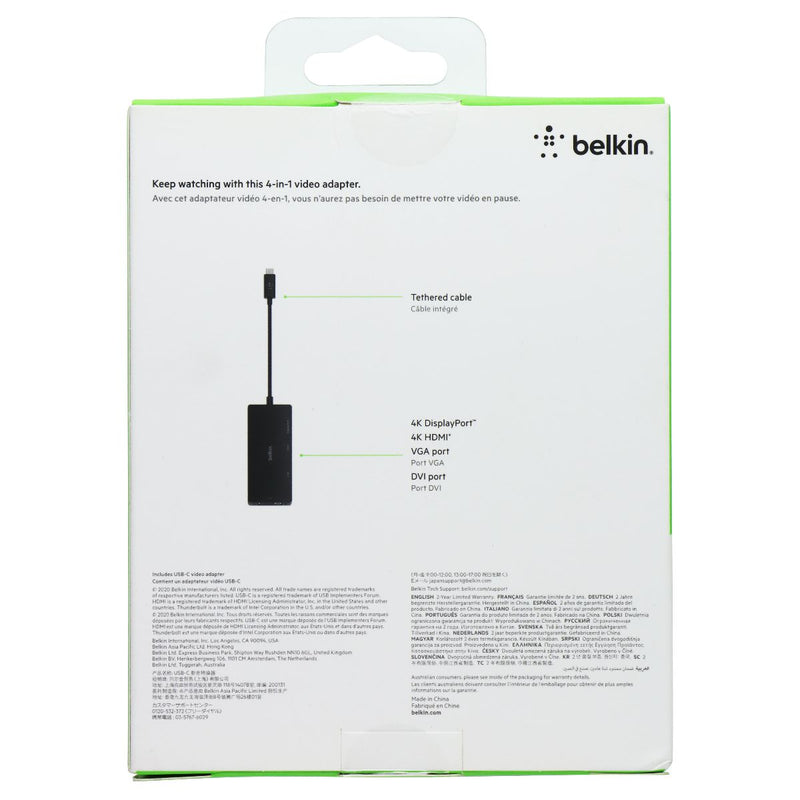 Belkin 4-in-1 USB-C Thunderbolt 3 Video Adapter - Black (AVC003btBK)