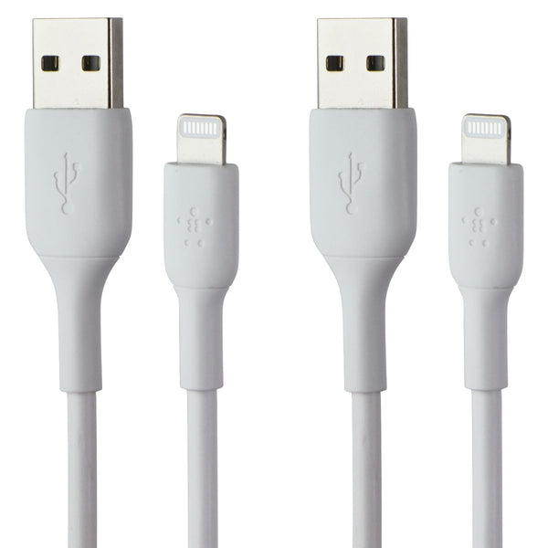 Belkin (3.3-Ft) BoostCharge MFi Lightning 8-Pin to USB-A Cables - White - 2 PACK
