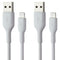 Belkin (3.3-Ft) BoostCharge MFi Lightning 8-Pin to USB-A Cables - White - 2 PACK