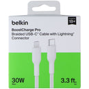 Bellkin 3.3-Ft BoostCharge Pro 30W Braided USB-C to Lightning 8 -Pin Cable White