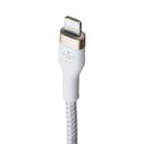 Belkin BoostCharge 3.3Ft Pro Flex USB-A to Lightning 8-Pin Braided Cable - White