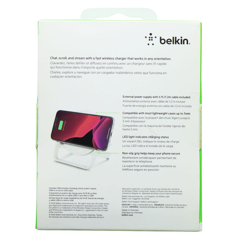 Belkin (10W) BoostCharge Wireless Qi Charging Stand - White (WIB001ttWH)