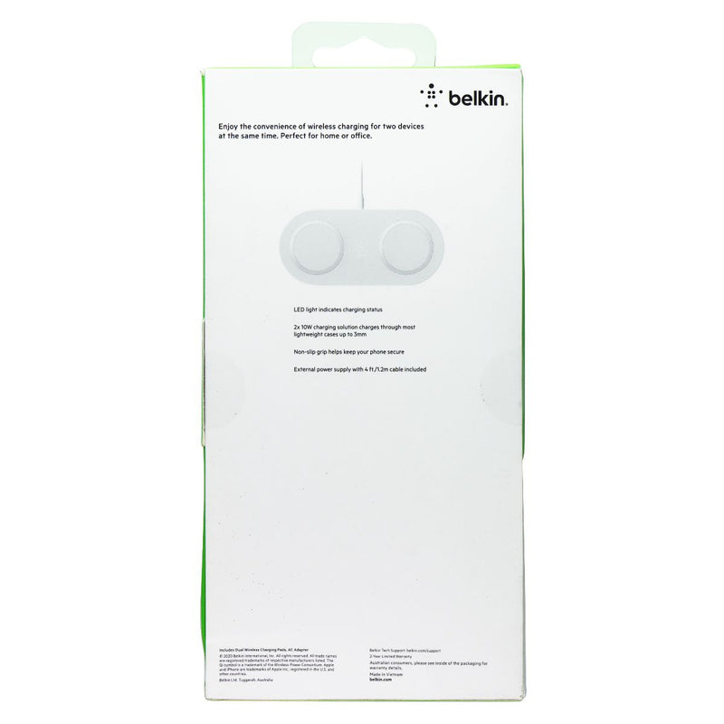 Belkin BoostCharge 10W Dual Wireless Charging Pad - White (Australian Version)