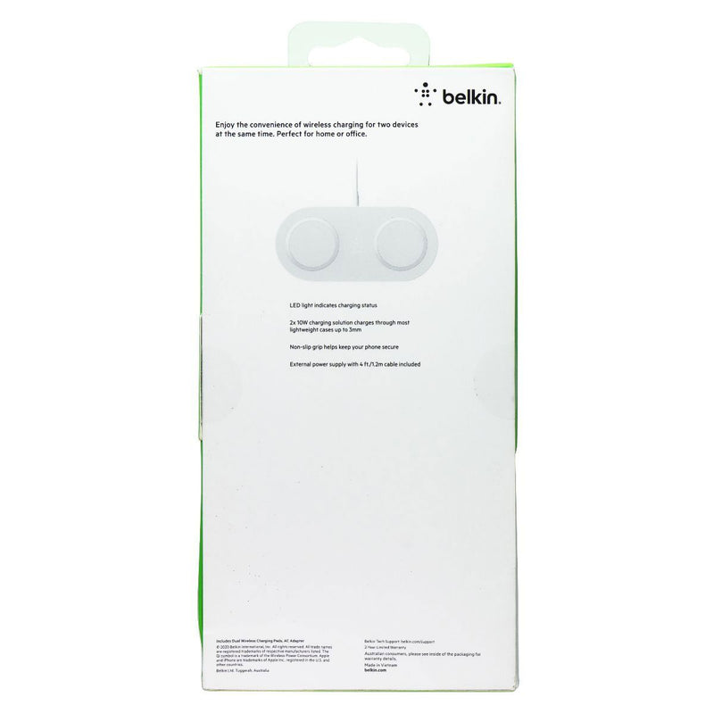 Belkin BoostCharge 10W Dual Wireless Charging Pad - White (Australian Version)