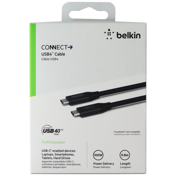 Belkin Connect 100W .8 meter USB4 Cable  - Black