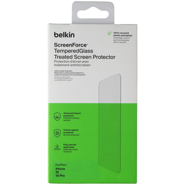 Belkin ScreenForce Tempered Glass Screen Protector for Apple iPhone 15 / 14 Pro