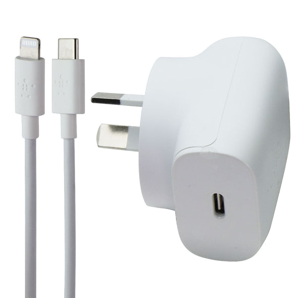 Belkin 18W USB-C Wall Charger & USB-C to Lightning 8-Pin Cable - White