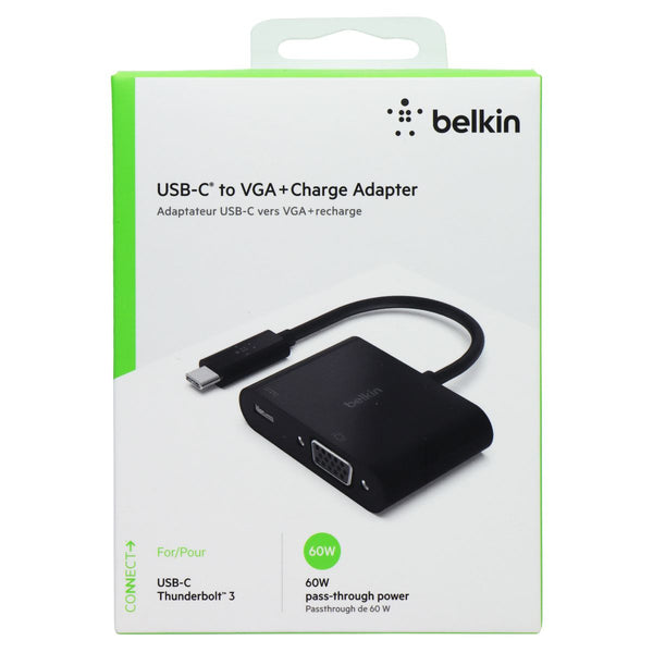 Belkin (60W) USB-C Thunderbolt 3 to VGA + Charge Adapter - Black (AVC001BTBK)