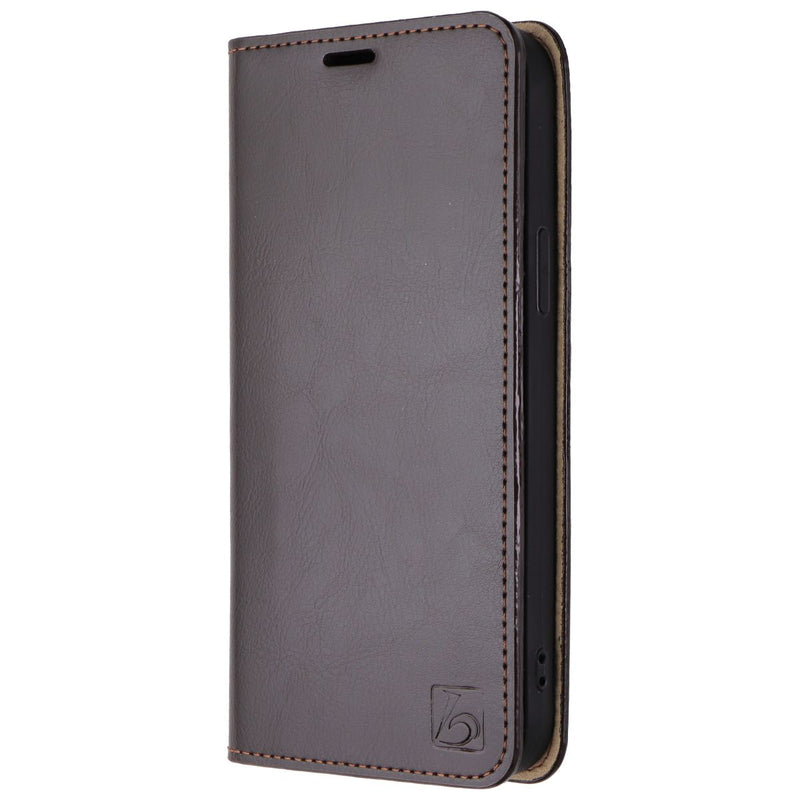 Belemay Genuine Leather Folio Case for Apple iPhone 13 Pro Max - Brown