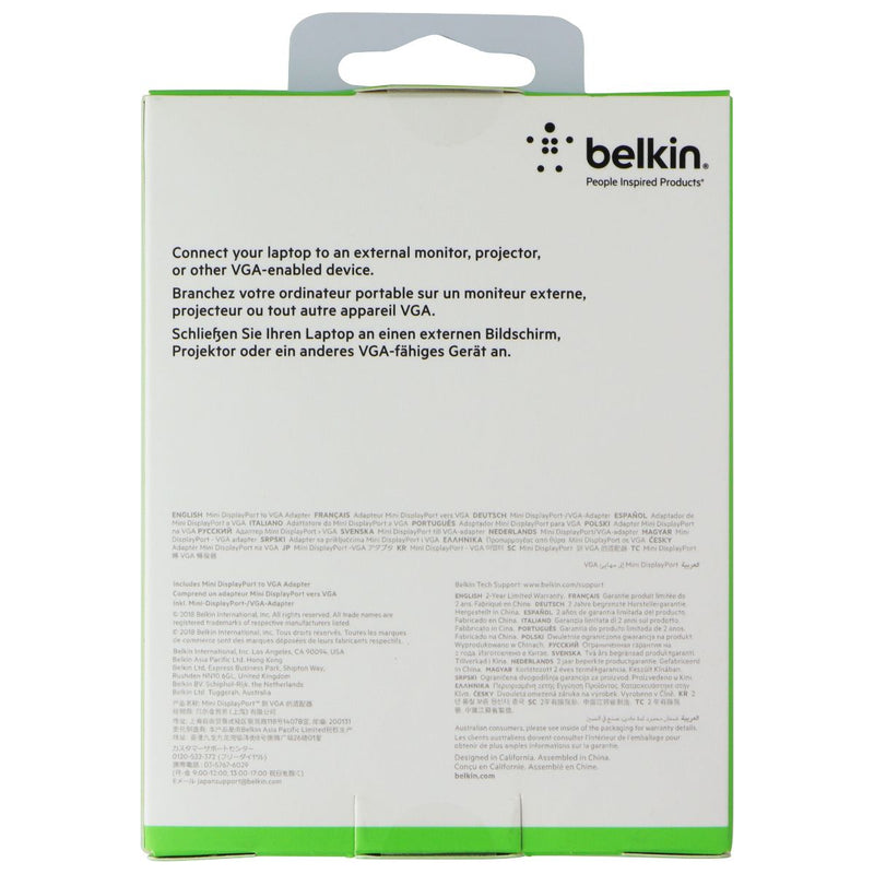 Belkin 5-inch Mini DisplayPort to VGA Adapter - Black