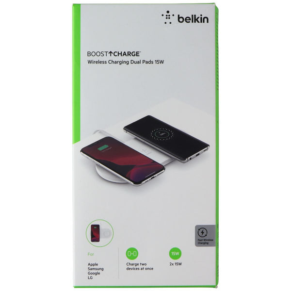 Belkin BoostCharge 15W Wireless Charging Dual Pad - White (Australian Version)