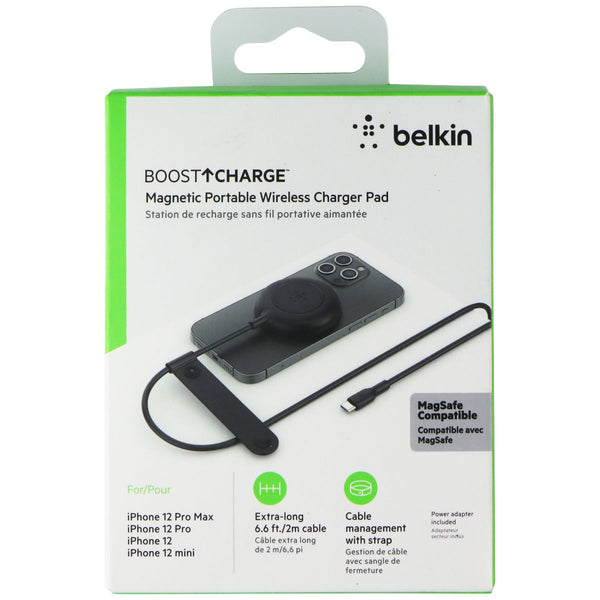 Belkin BoostCharge Magnetic Portable Wireless Charger Pad with Adapter - Black