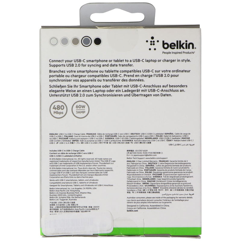 Belkin mixit USB-C to USB-C 6ft Gray Braided Cable