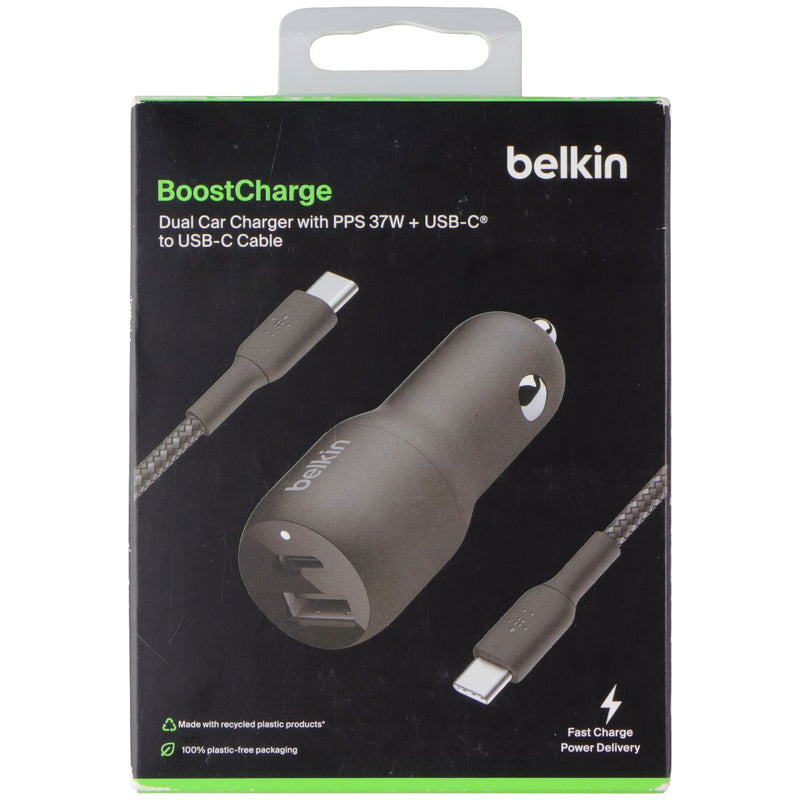Belkin BoostCharge 37W USB-C/USB-A Car Charger w/ USB-C to USB-C Cable - Black