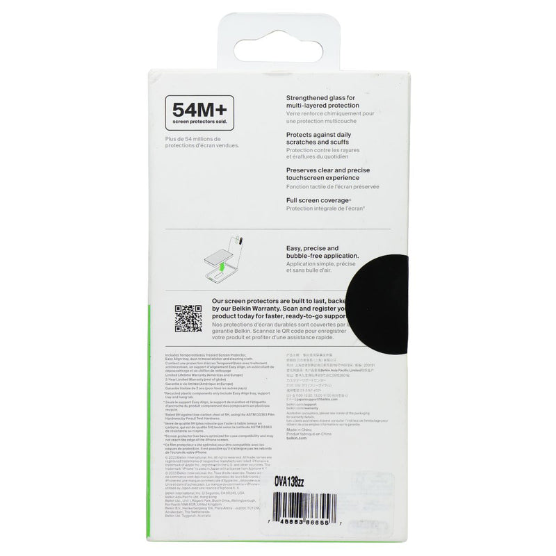 Belkin ScreenForce Tempered Glass Screen Protector for Apple iPhone 15 Pro Max