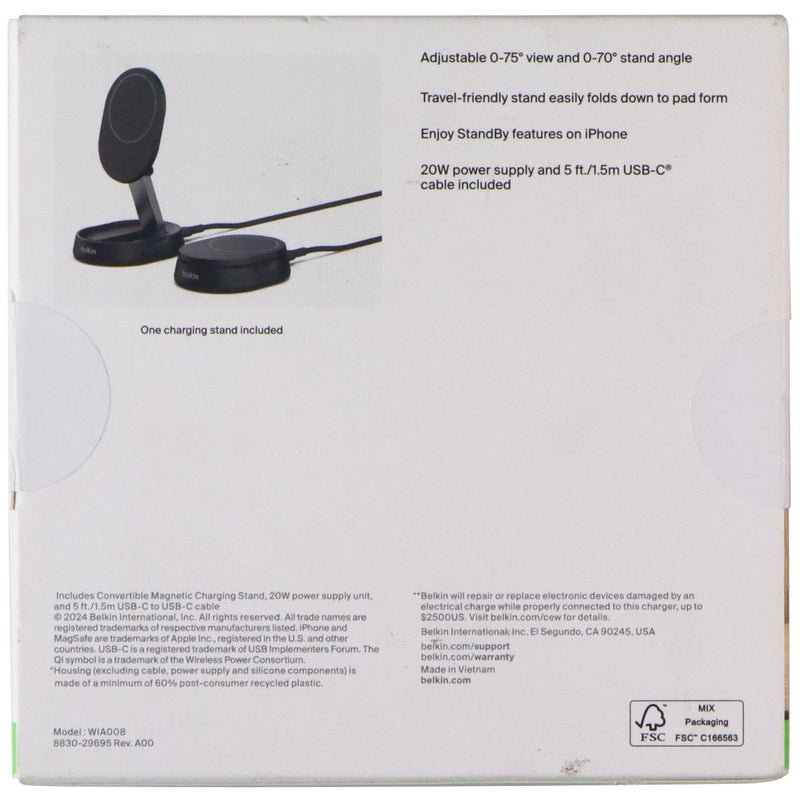 Belkin 15W BoostCharge Pro Convertible Magnetic Charging Stand - Black