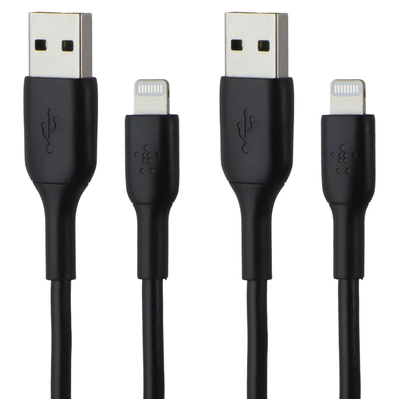 Belkin (3.3-Ft) BoostCharge MFi Lightning 8-Pin to USB-A Cables - Black - 2 PACK