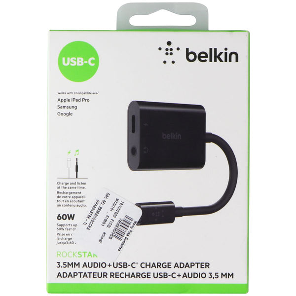 Belkin RockStar 3.5mm Audio with USB-C Charge Adaptor  - Black