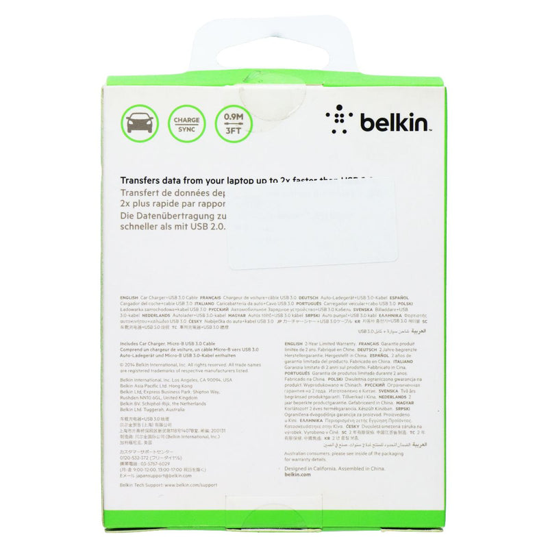 Belkin 2.1 Amp Car Charger for Samsung Galaxy S5 Note3 and Tab Pro