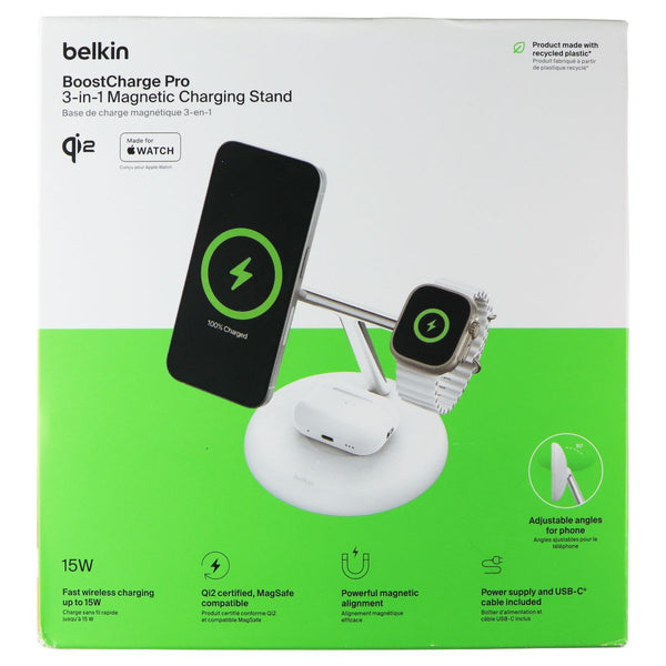 Belkin BoostCharge Pro 3-in-1 Magnetic Charging Stand - White