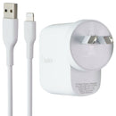 Belkin 24W Dual USB-A Wall Charger & USB-A to Lightning 8-Pin Cable - White *AU*