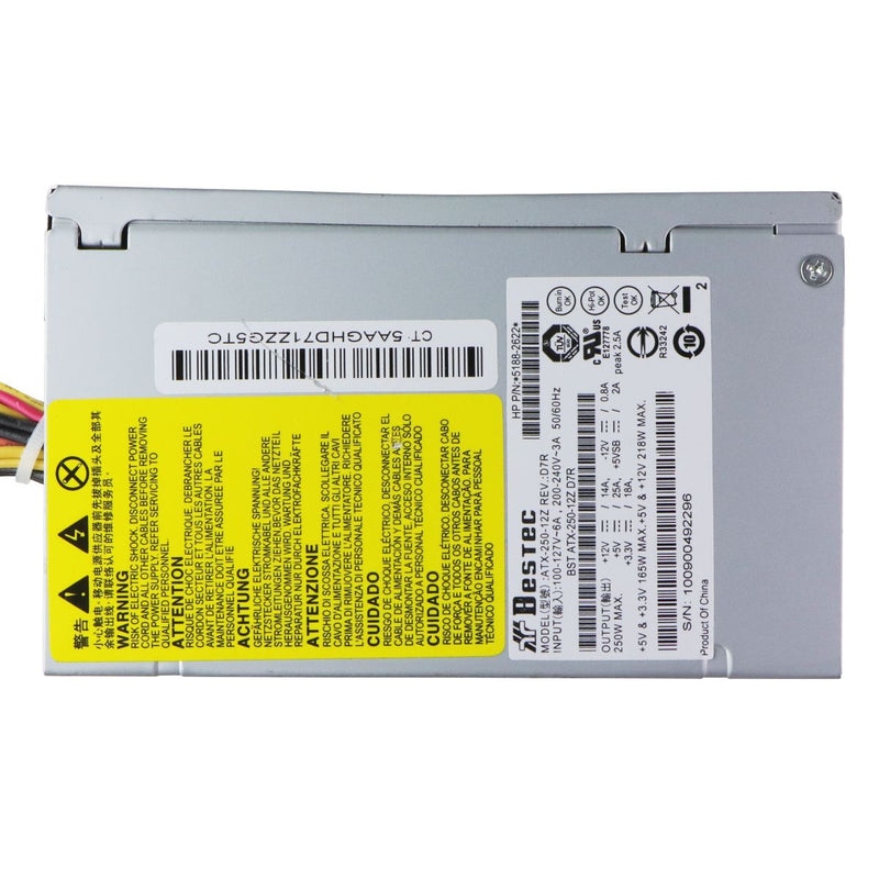 Bestec (250W) 20-Pin ATX Power Supply for HP Computers (ATX-250-12Z)
