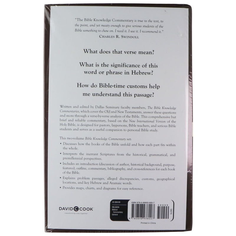 The Bible Knowledge Commentary - Old and New Testament (2 Volume Set) Hard Cover