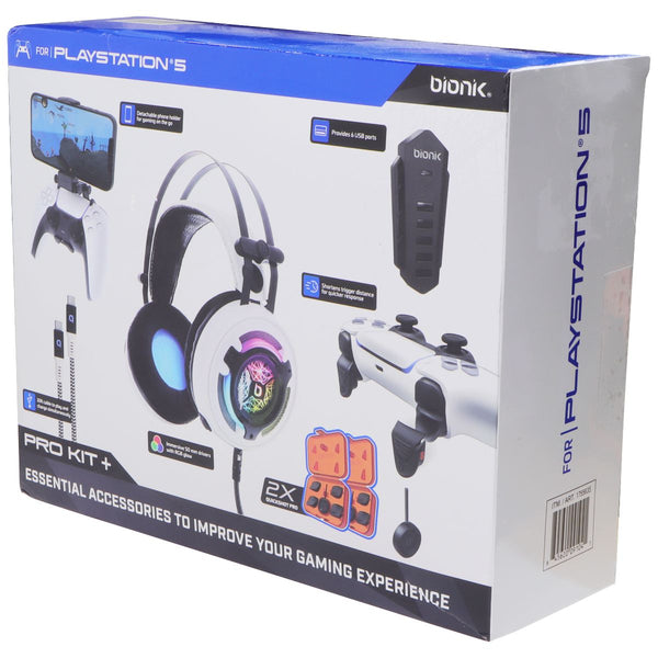 bionik Pro Kit+ for Sony PlayStation 5 - White / Black / Blue